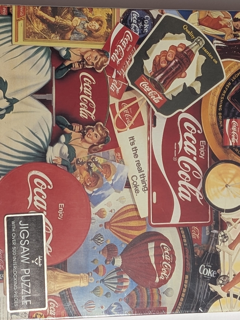 Factory Sealed Coca-Cola Vintage Red Sign Collage Puzzle
